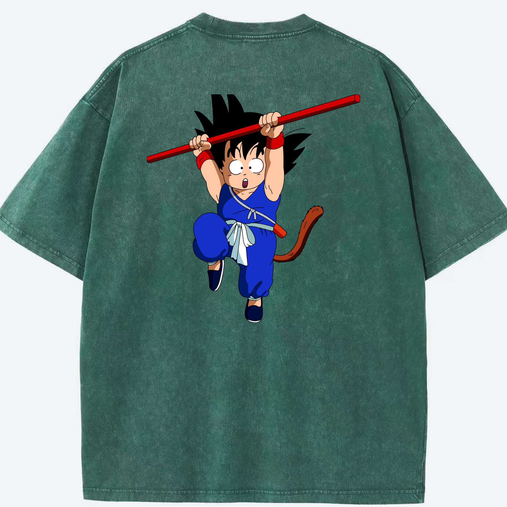 （画像用） ドラゴンボール 孫悟空（そん ごくう）Son Goku カカロット DRAGON BALL Kakarotto 綿100% ヴィンテージ風 半袖Tシャツ（背面プリント）